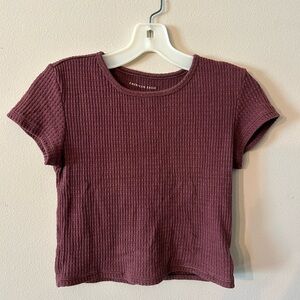 American Eagle Outfitters Ribbed Burgundy Crop Top